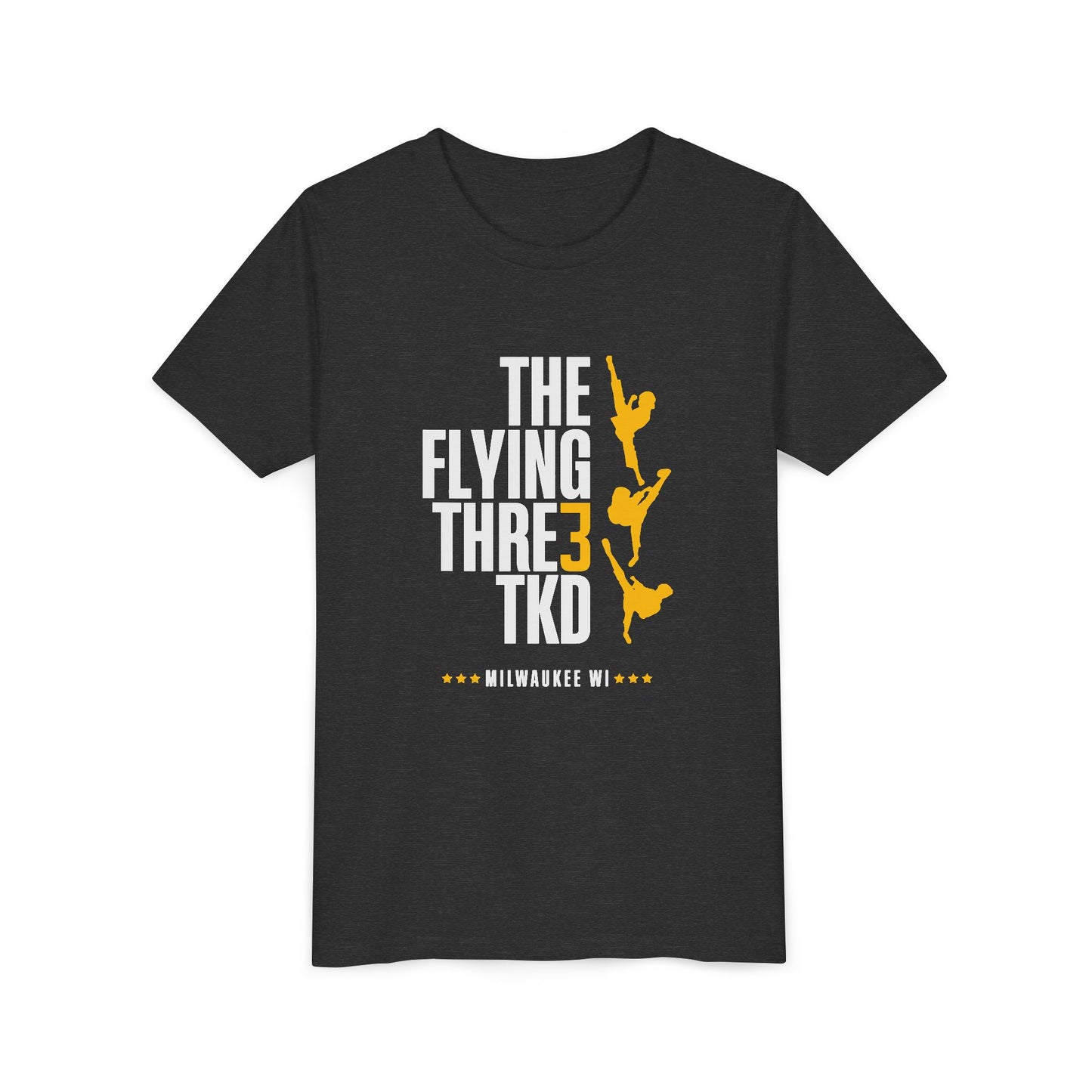 The Flying Three TKD Youth Tee (Gold Logo)