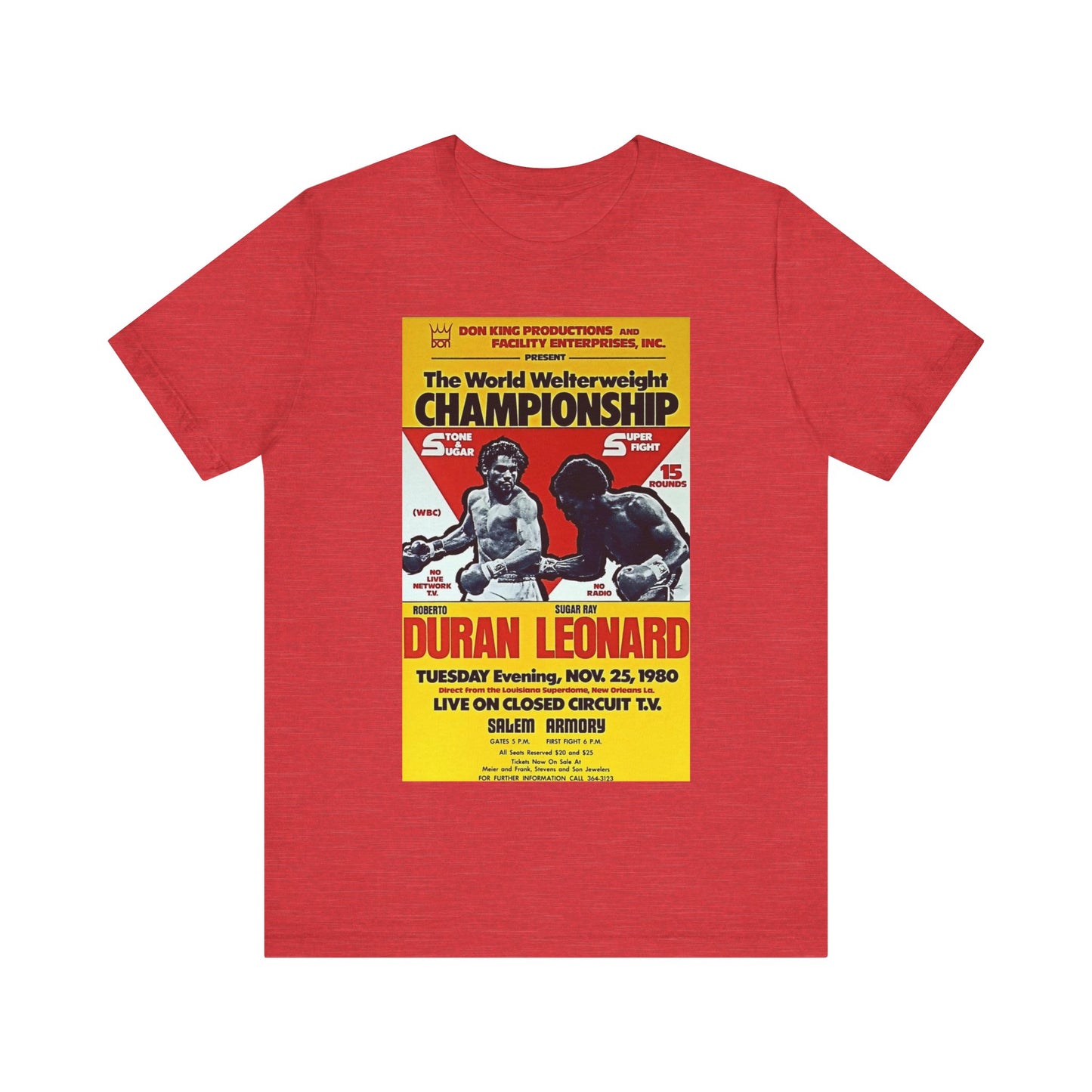 Roberto Duran Vs Sugar Ray Leonard Championship Poster T Shirt