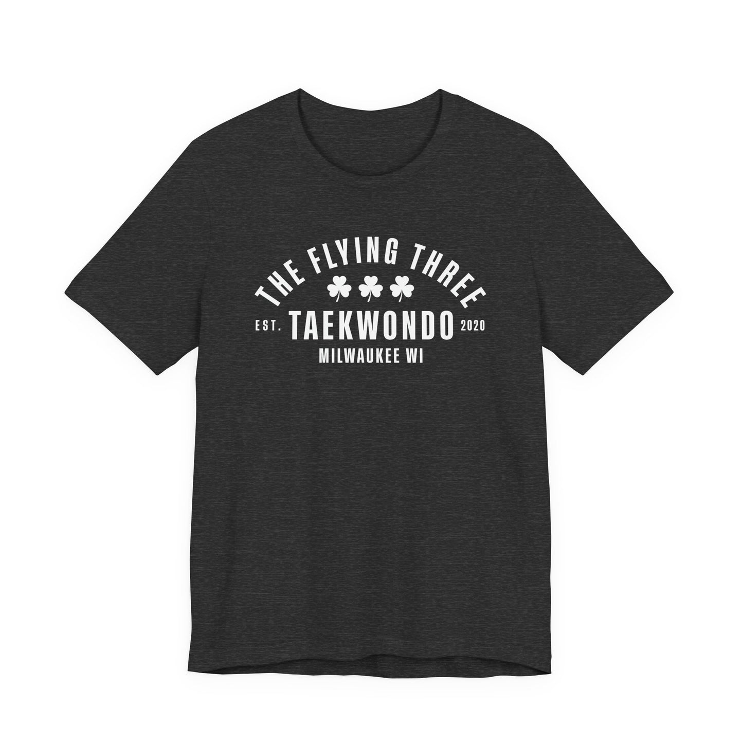 "The Flying Three" Taekwondo Old School White Logo Tee