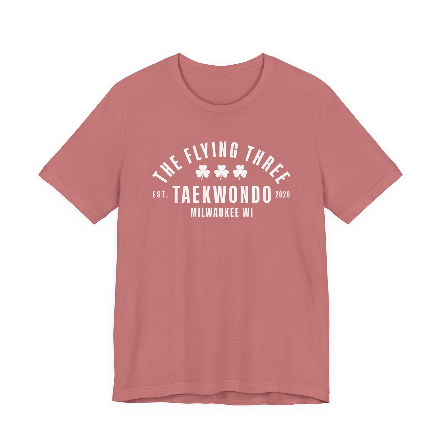 "The Flying Three" Taekwondo Old School White Logo Tee