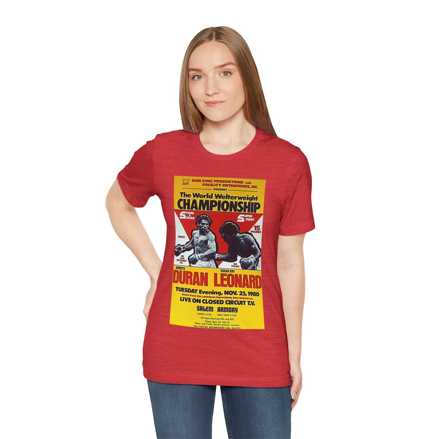 Roberto Duran Vs Sugar Ray Leonard Championship Poster T Shirt