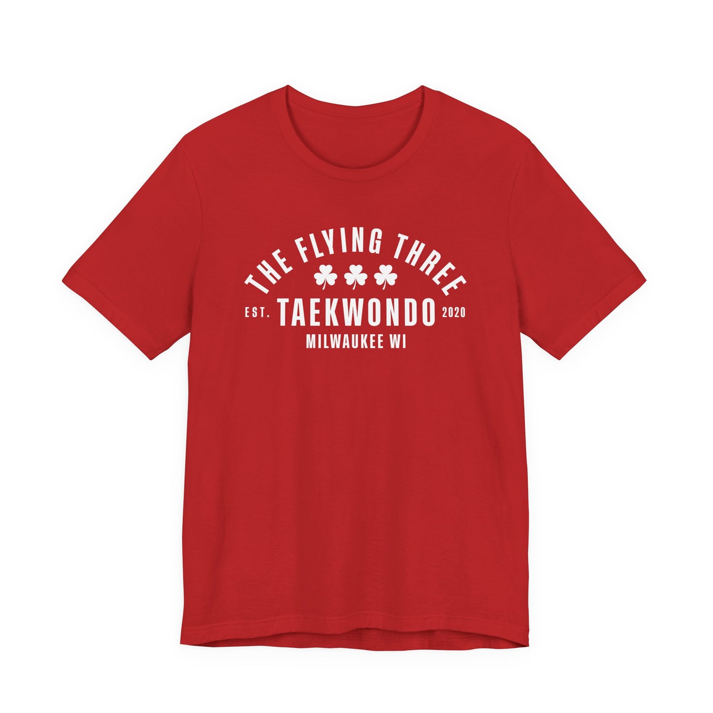 "The Flying Three" Taekwondo Old School White Logo Tee