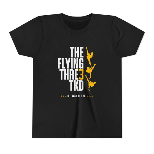 The Flying Three TKD Youth Tee (Gold Logo)