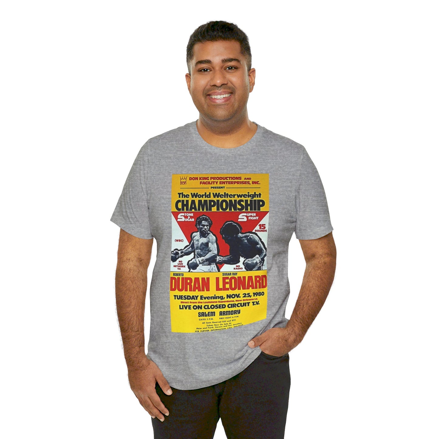 Roberto Duran Vs Sugar Ray Leonard Championship Poster T Shirt