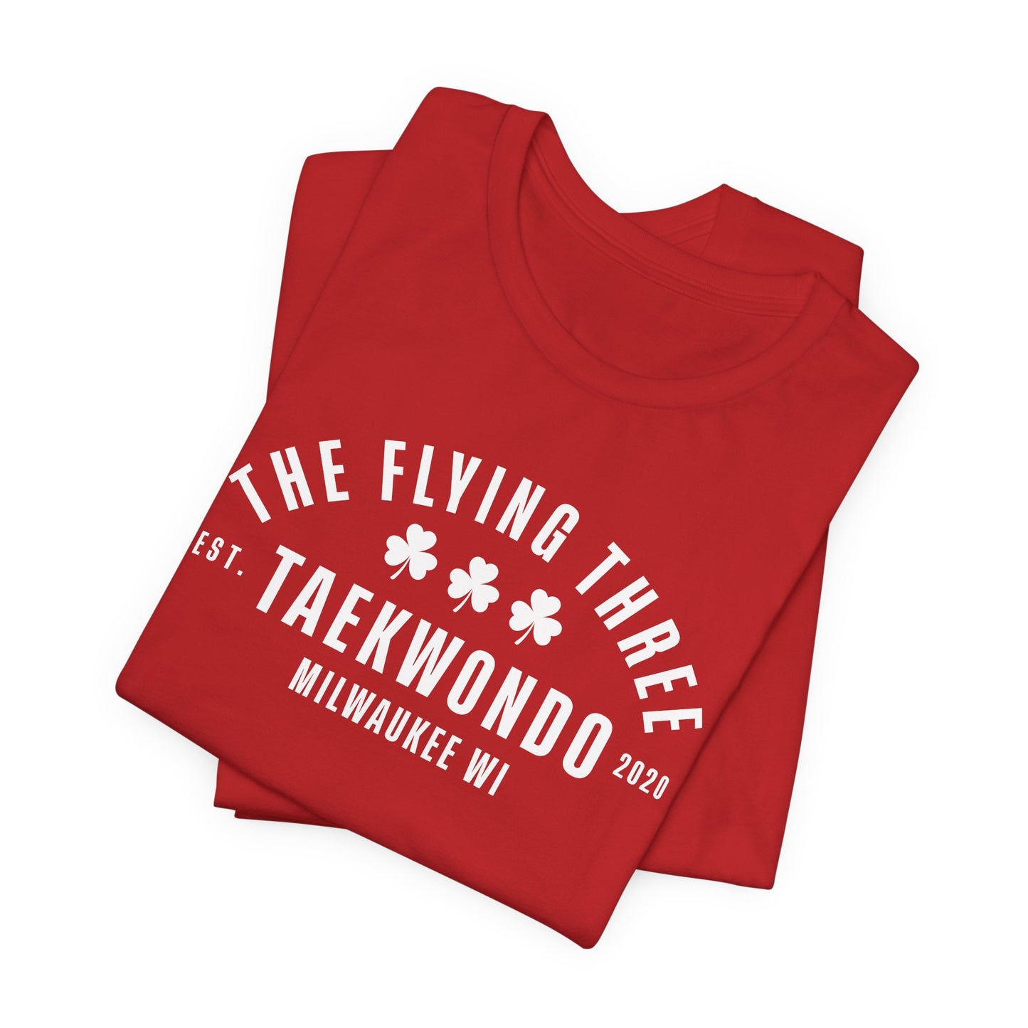 "The Flying Three" Taekwondo Old School White Logo Tee