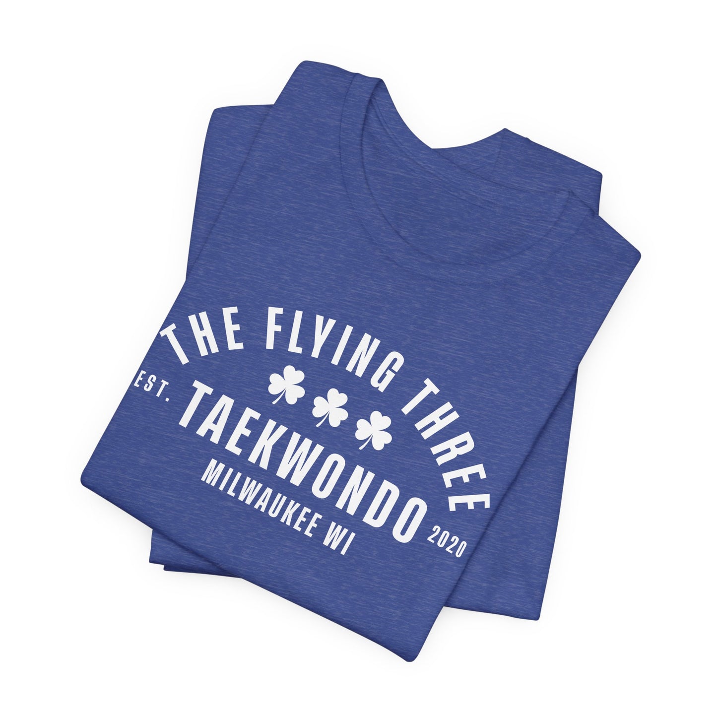 "The Flying Three" Taekwondo Old School White Logo Tee