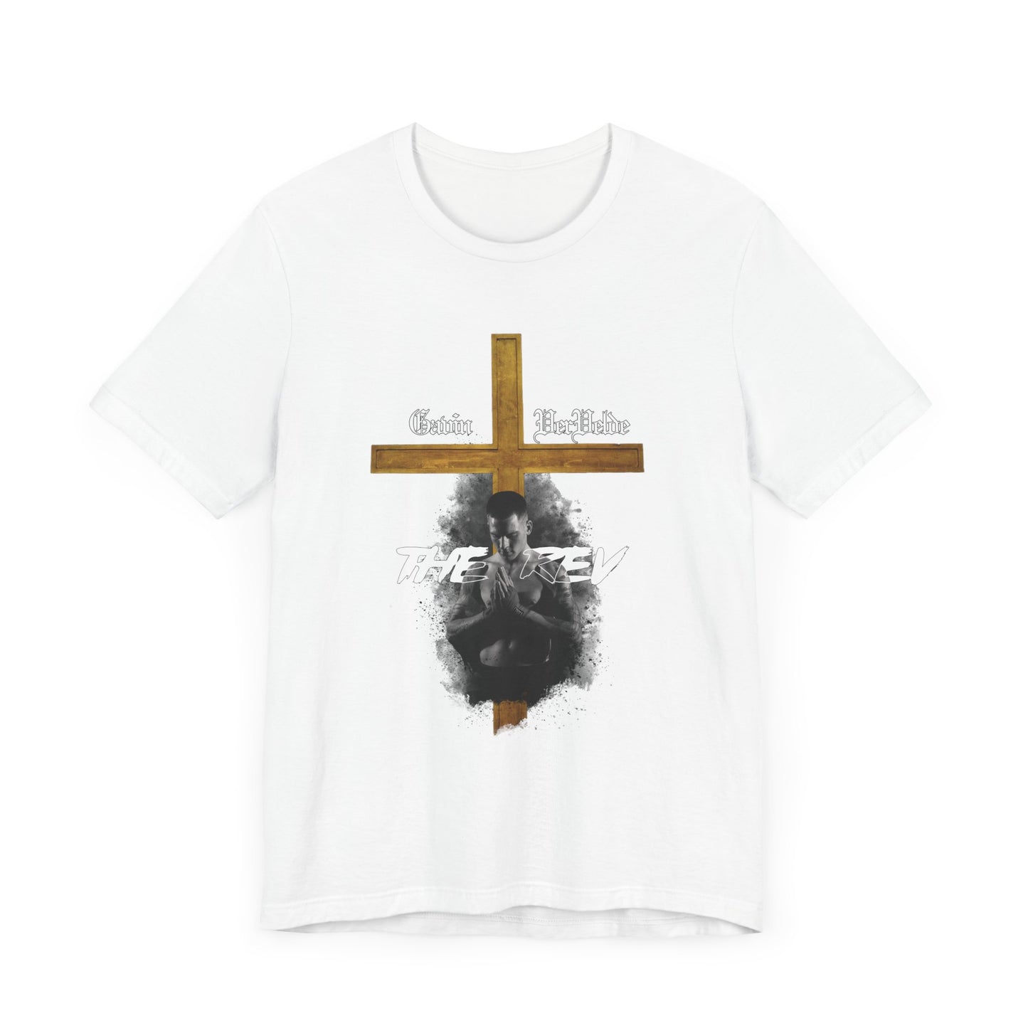 Gavin "The Rev" VerVelde White Cross Fight Tee