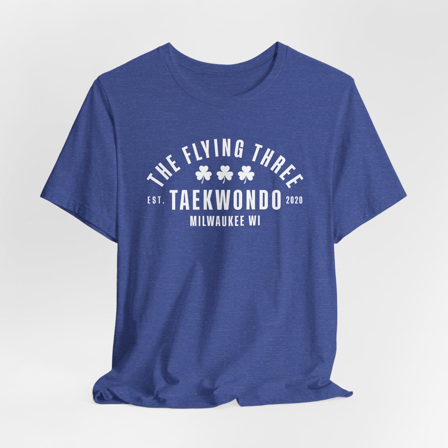 "The Flying Three" Taekwondo Old School White Logo Tee