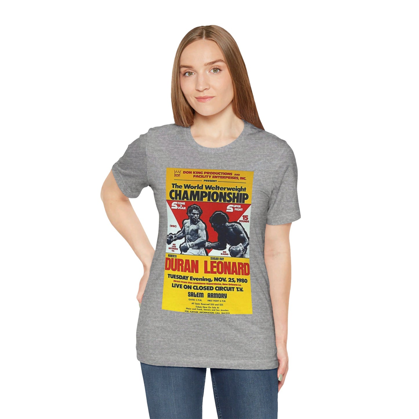 Roberto Duran Vs Sugar Ray Leonard Championship Poster T Shirt