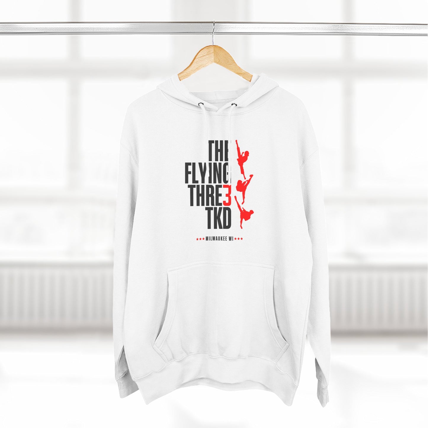 The Flying 3 TKD Warm-Up Fleece Hoodie (White)