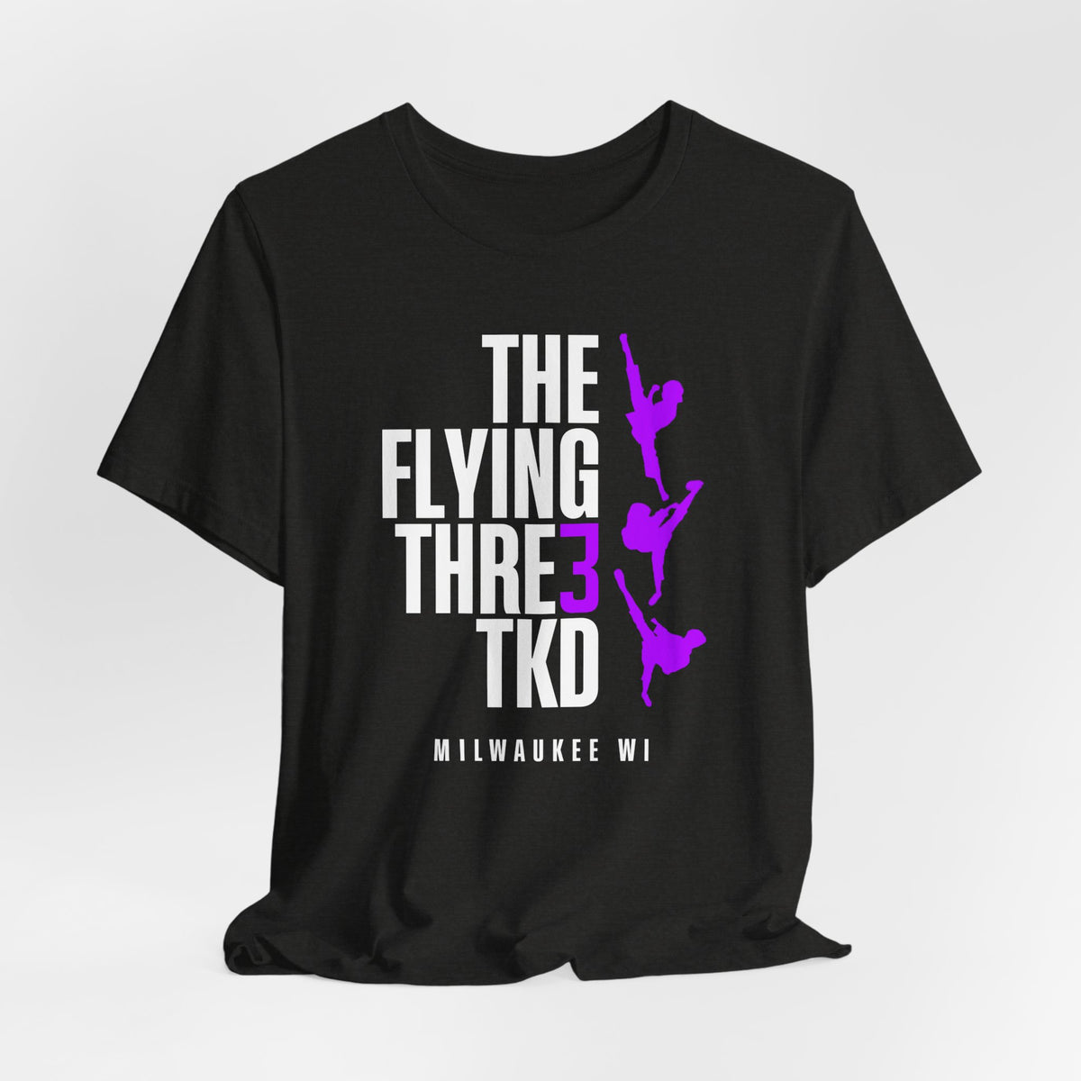 The Flying Three TKD Tee - PURPLE LOGO