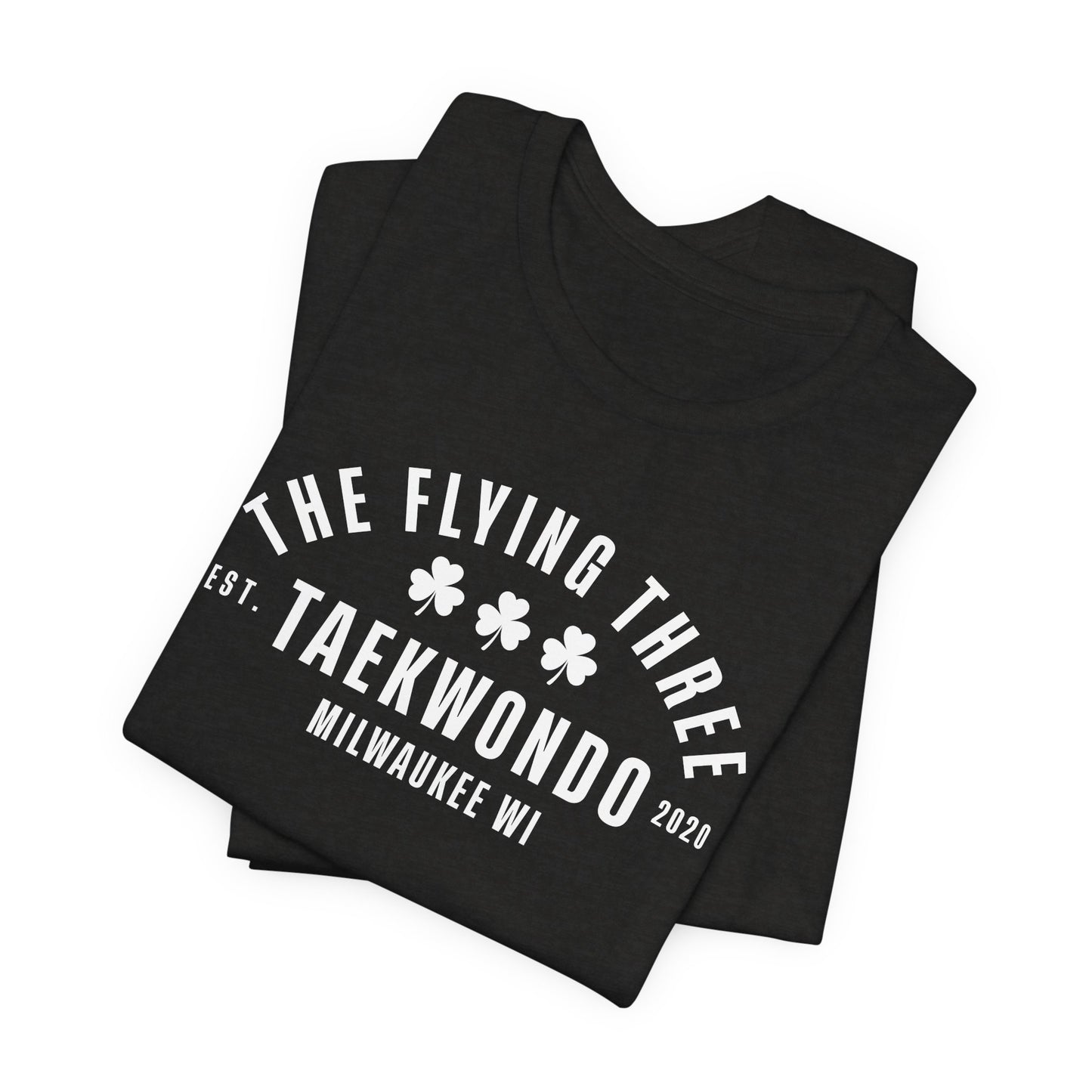 "The Flying Three" Taekwondo Old School White Logo Tee