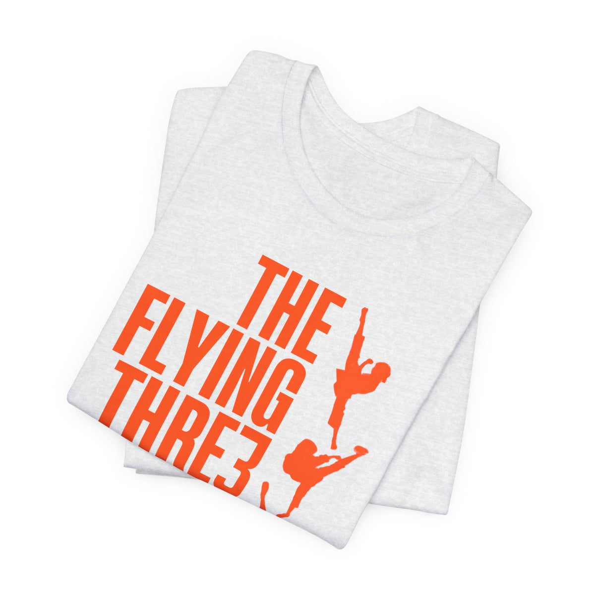 The Flying Three TKD Tee Solid Orange Logo