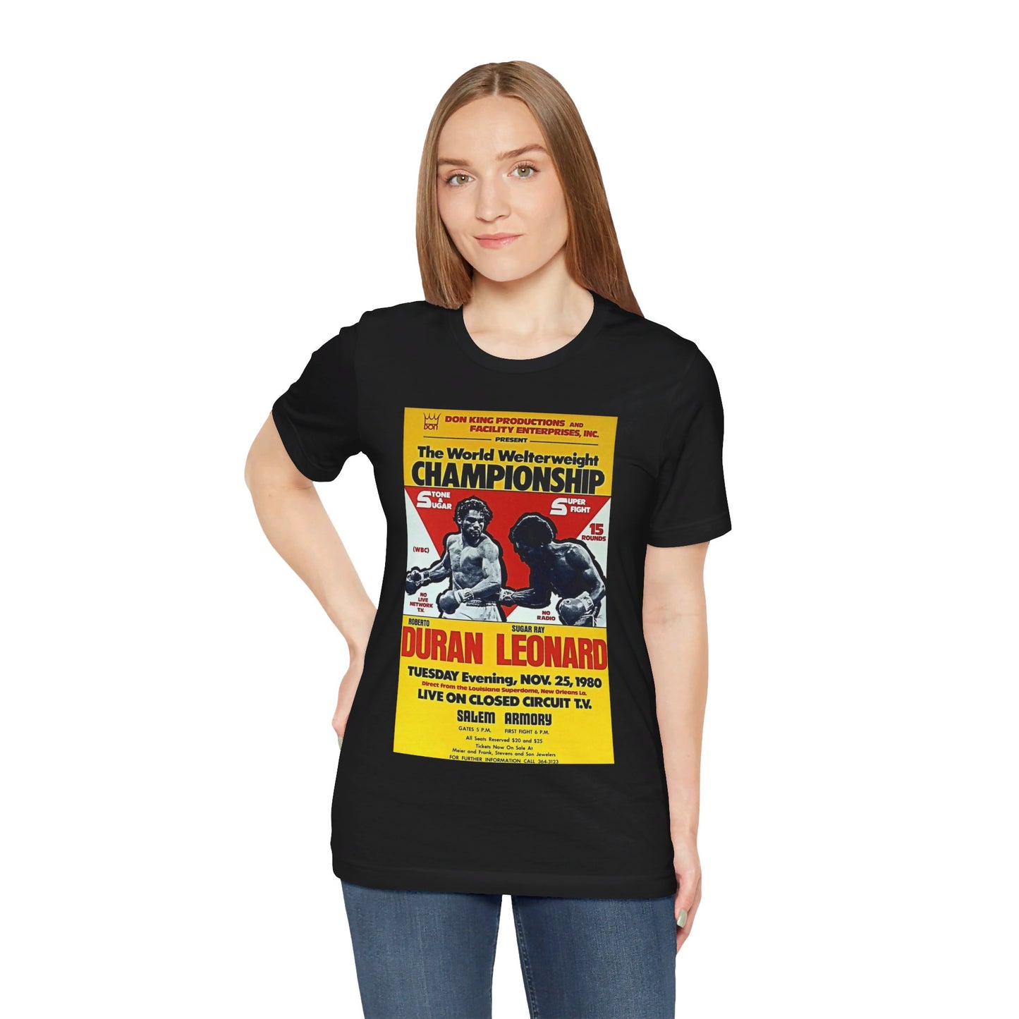 Roberto Duran Vs Sugar Ray Leonard Championship Poster T Shirt