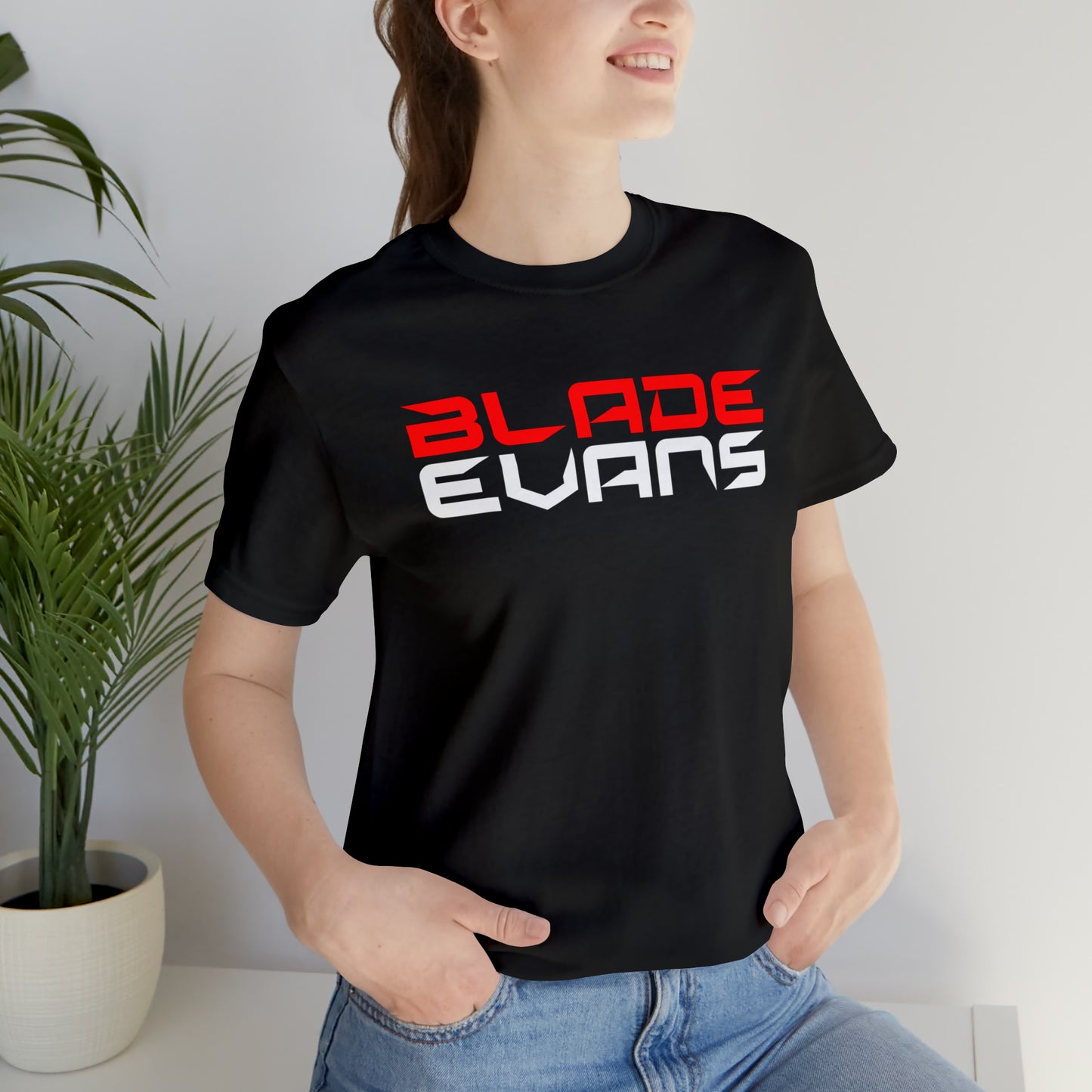 Brandon "Blade" Evans Black Fight Tee with Red/White Logo