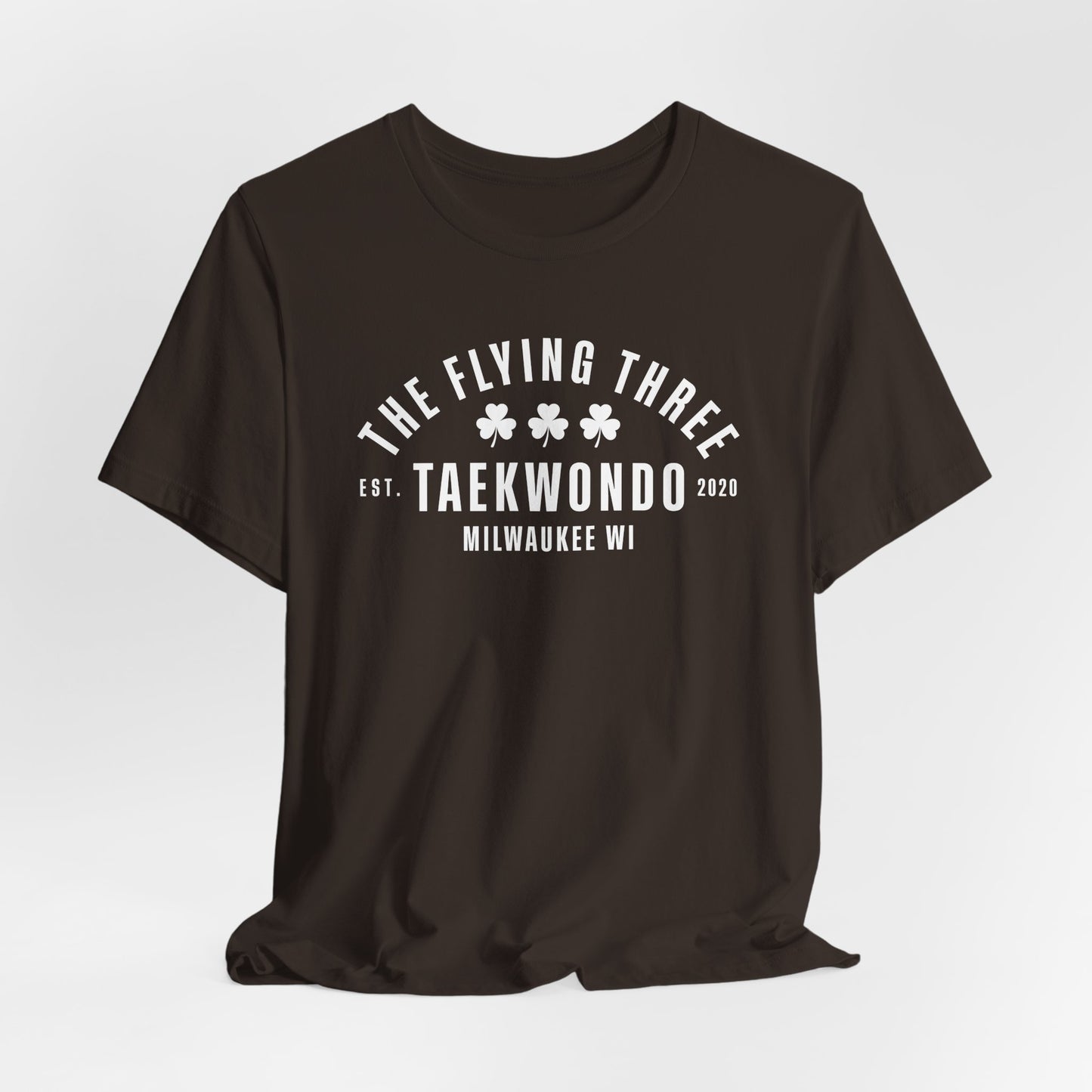 "The Flying Three" Taekwondo Old School White Logo Tee