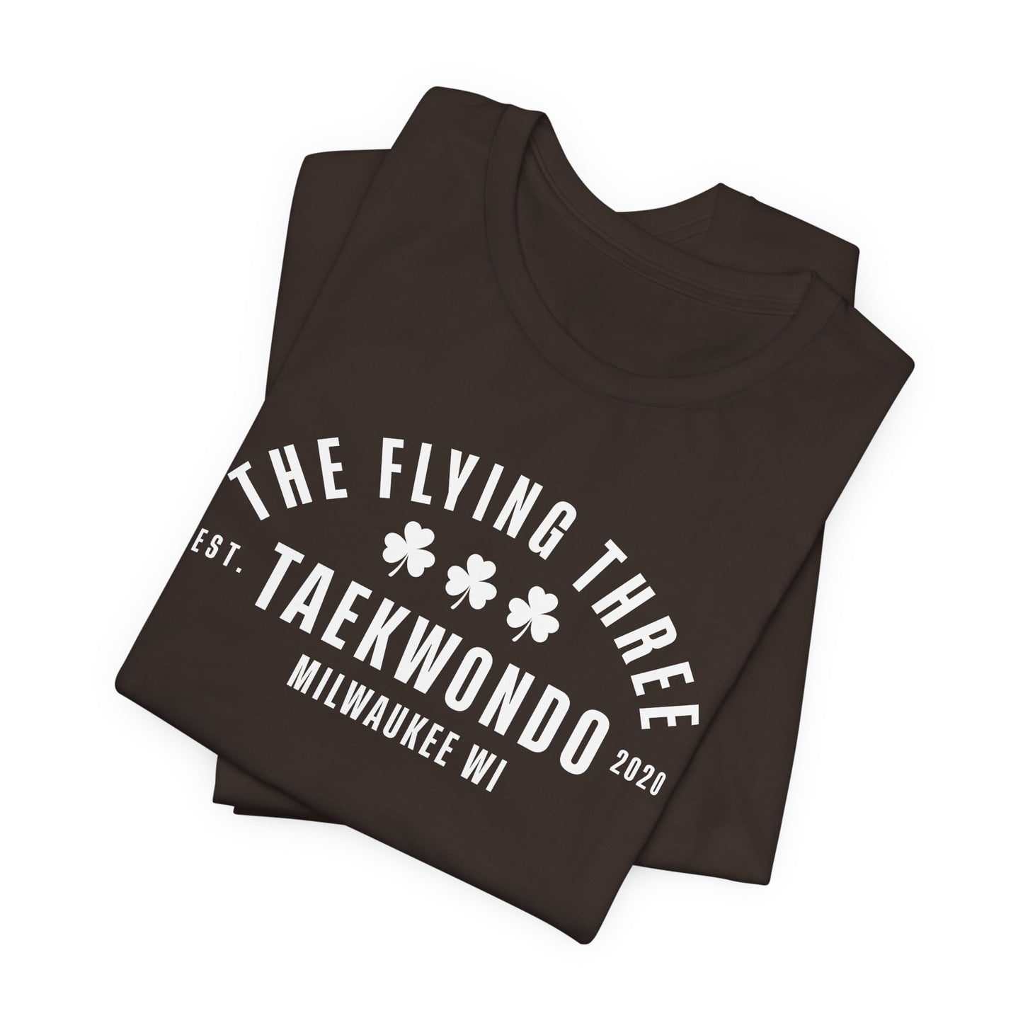 "The Flying Three" Taekwondo Old School White Logo Tee