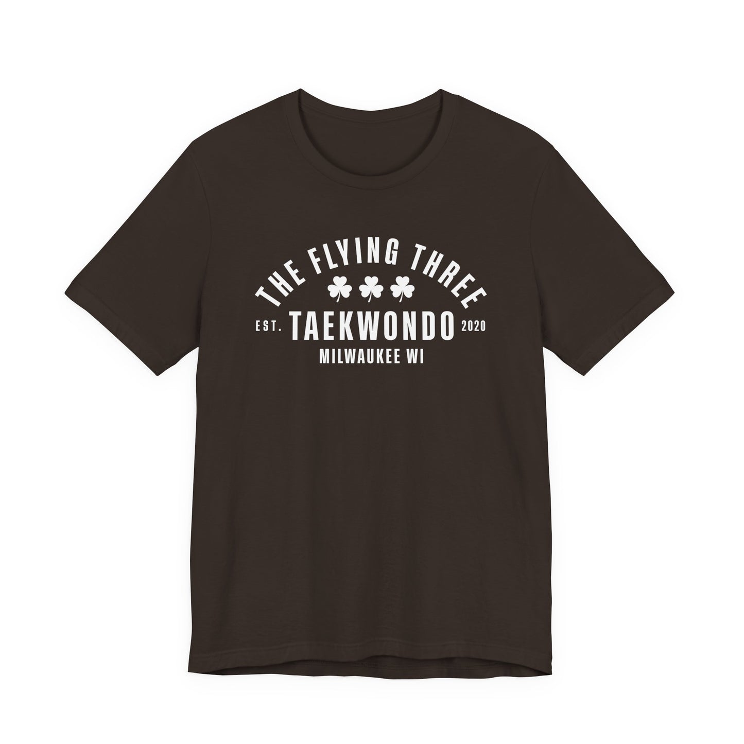"The Flying Three" Taekwondo Old School White Logo Tee