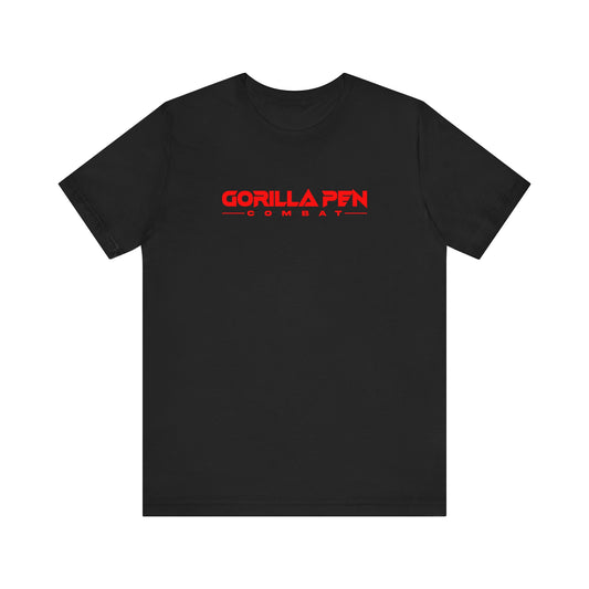 Gorilla Pen Combat Throwback Logo Red on Black Tee
