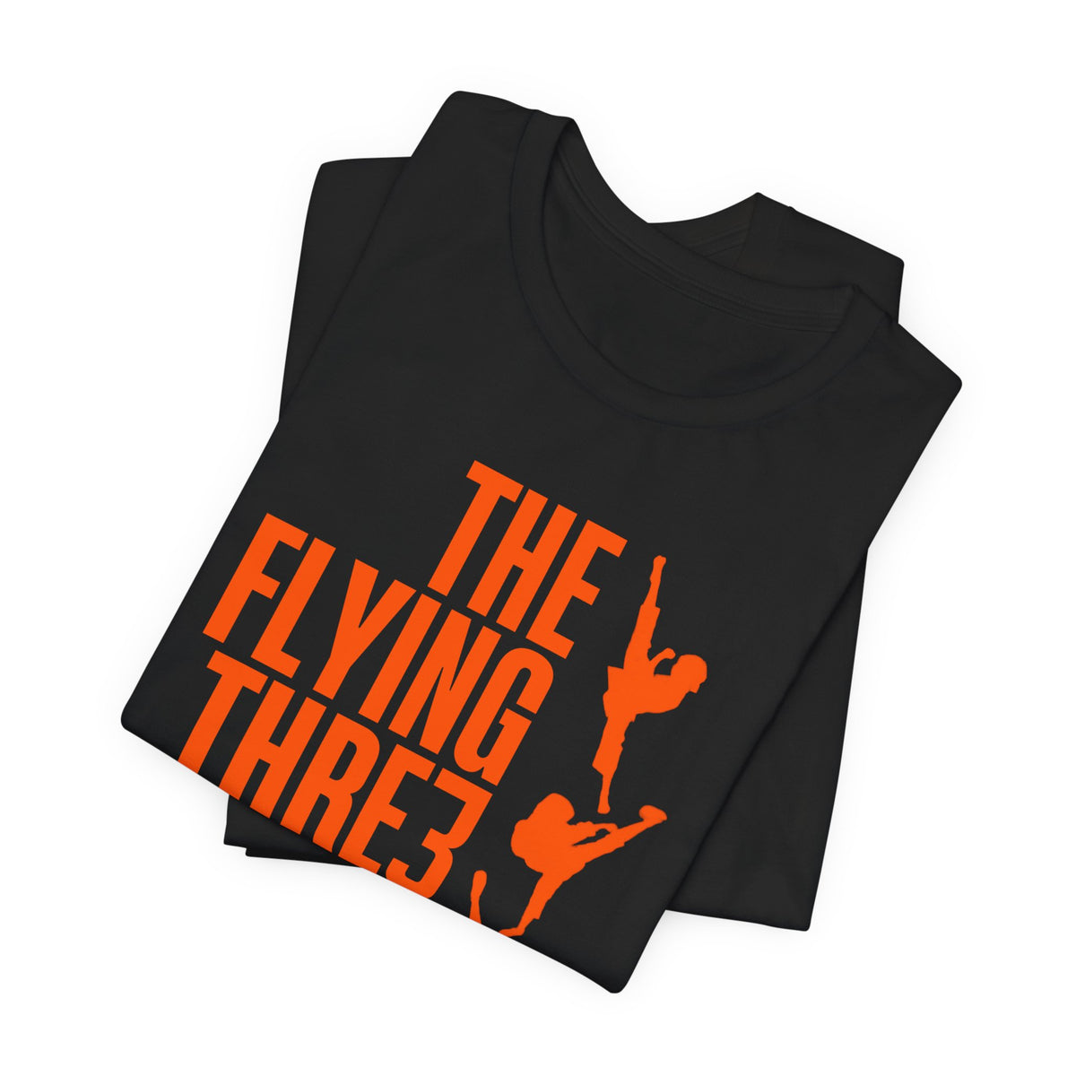 The Flying Three TKD Tee Solid Orange Logo