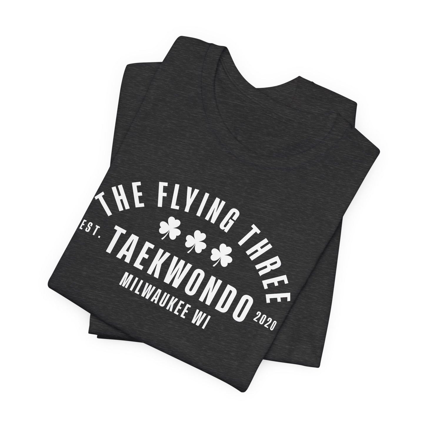 "The Flying Three" Taekwondo Old School White Logo Tee