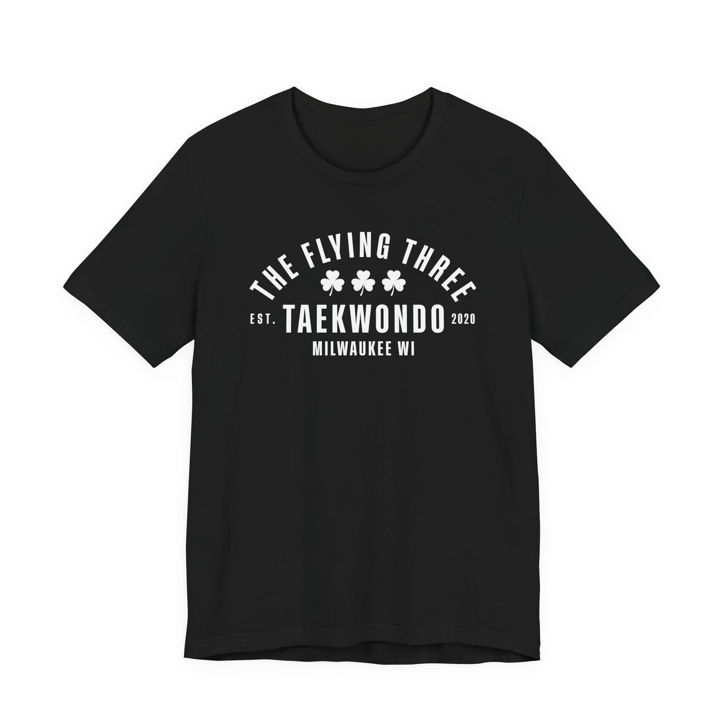 "The Flying Three" Taekwondo Old School White Logo Tee