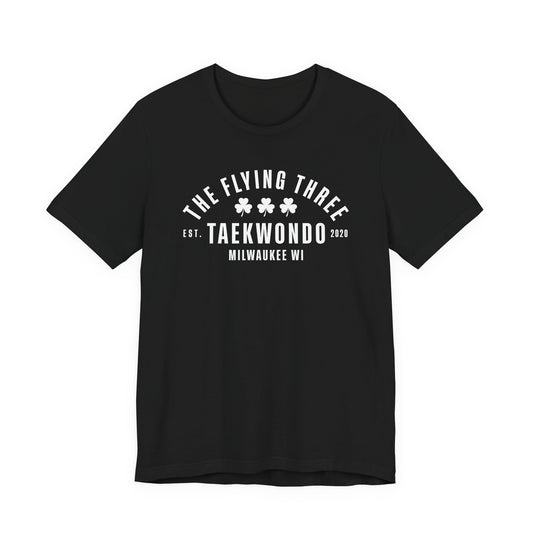 "The Flying Three" Taekwondo Old School White Logo Tee