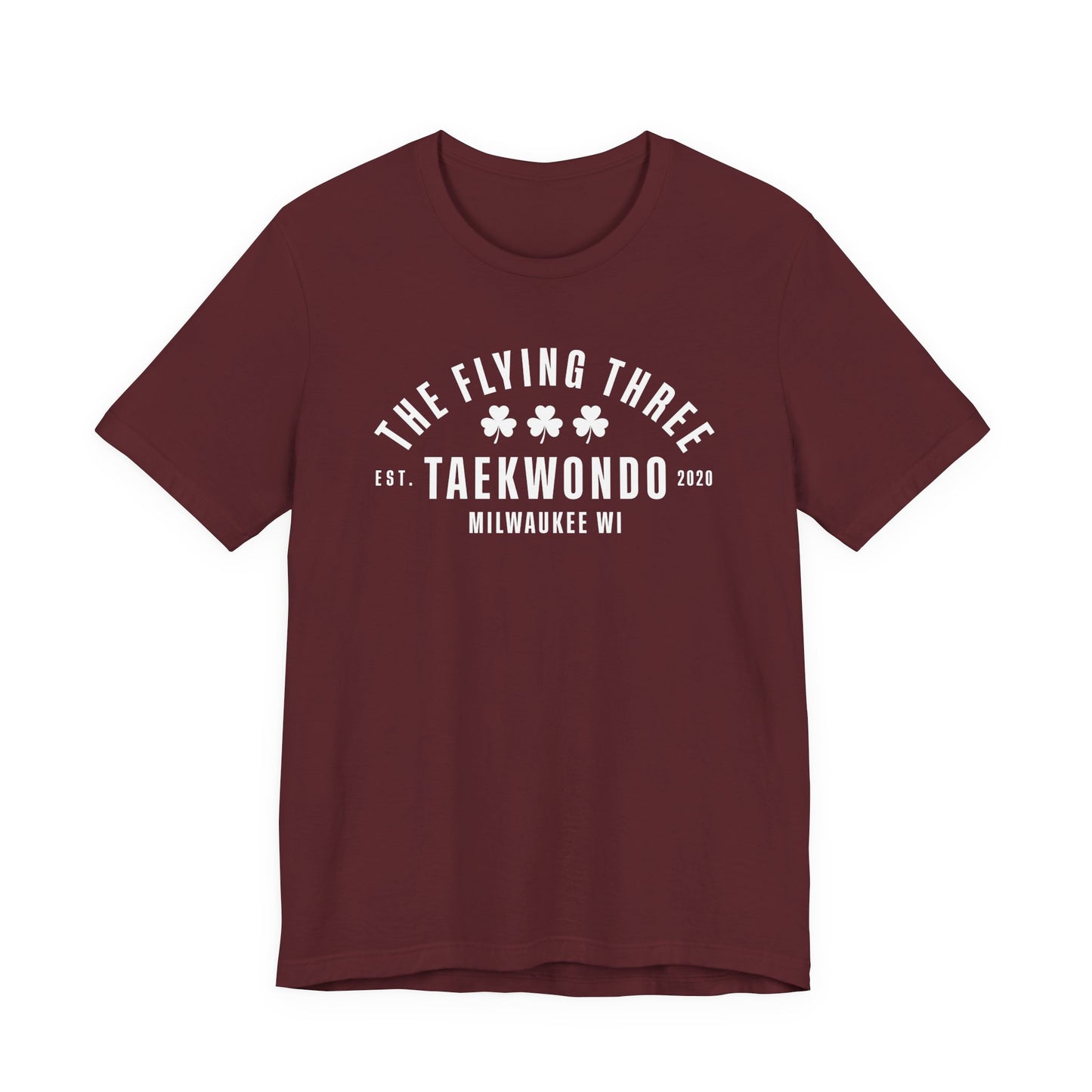 "The Flying Three" Taekwondo Old School White Logo Tee