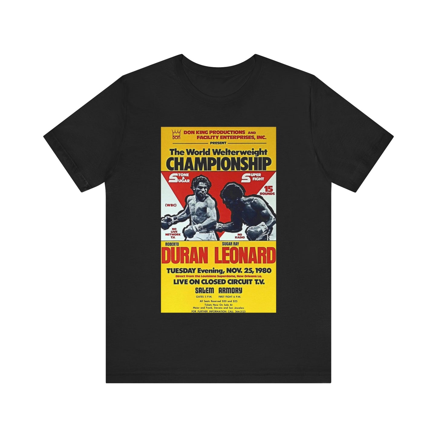 Roberto Duran Vs Sugar Ray Leonard Championship Poster T Shirt