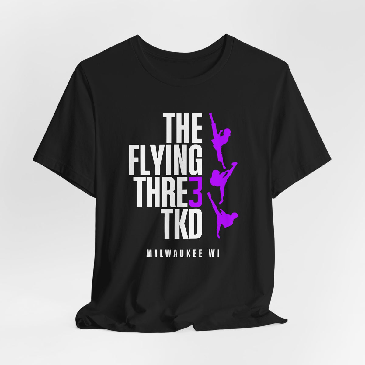 The Flying Three TKD Tee - PURPLE LOGO