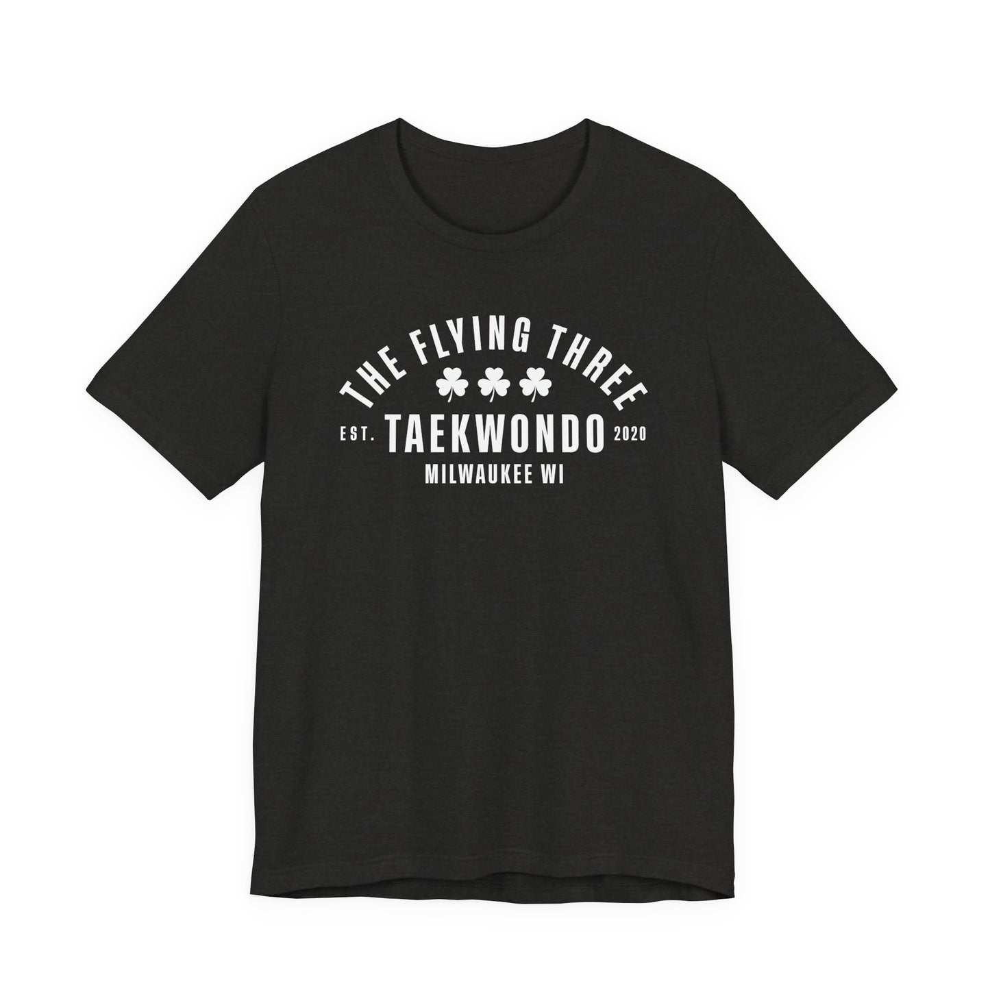 "The Flying Three" Taekwondo Old School White Logo Tee