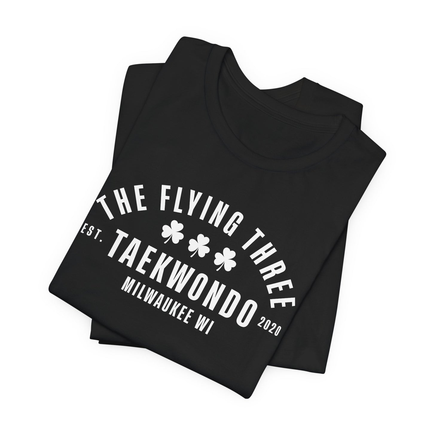 "The Flying Three" Taekwondo Old School White Logo Tee
