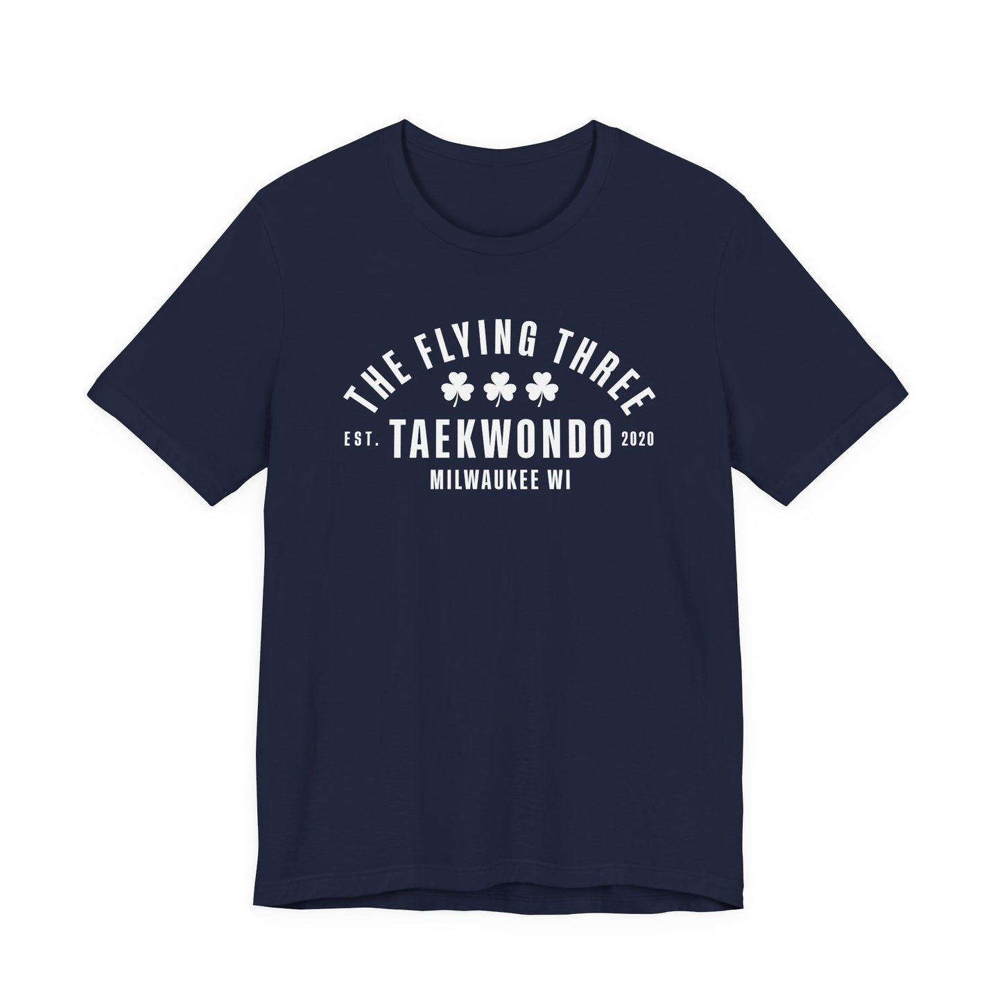 "The Flying Three" Taekwondo Old School White Logo Tee