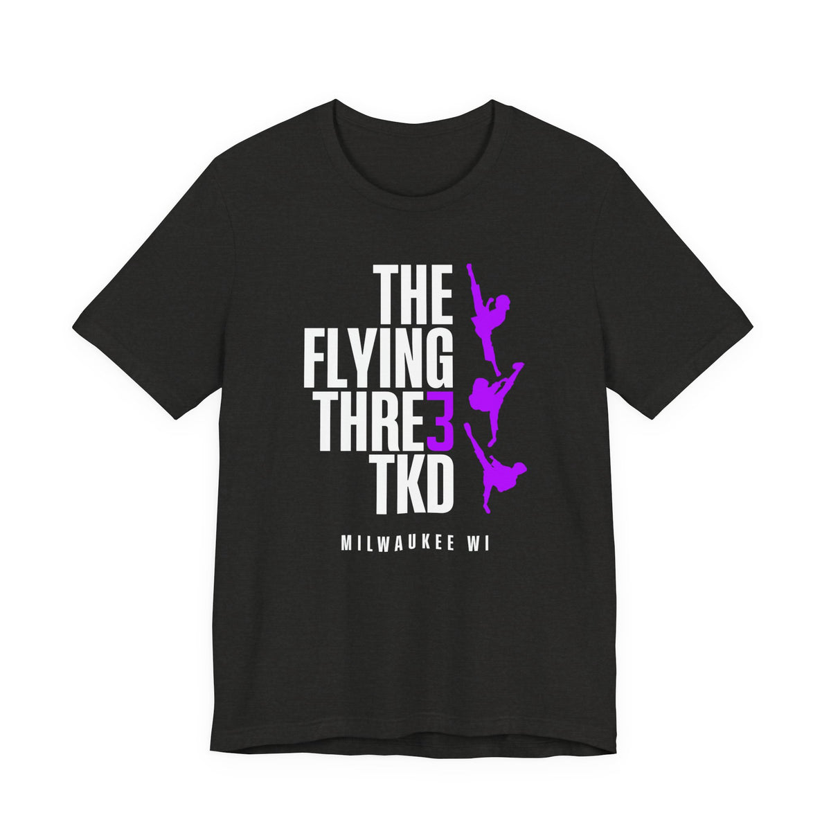 The Flying Three TKD Tee - PURPLE LOGO